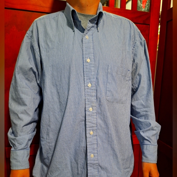Izod Other - IZOD men's long sleeve button up shirt. Blue & white stripes. Size 18 XXL